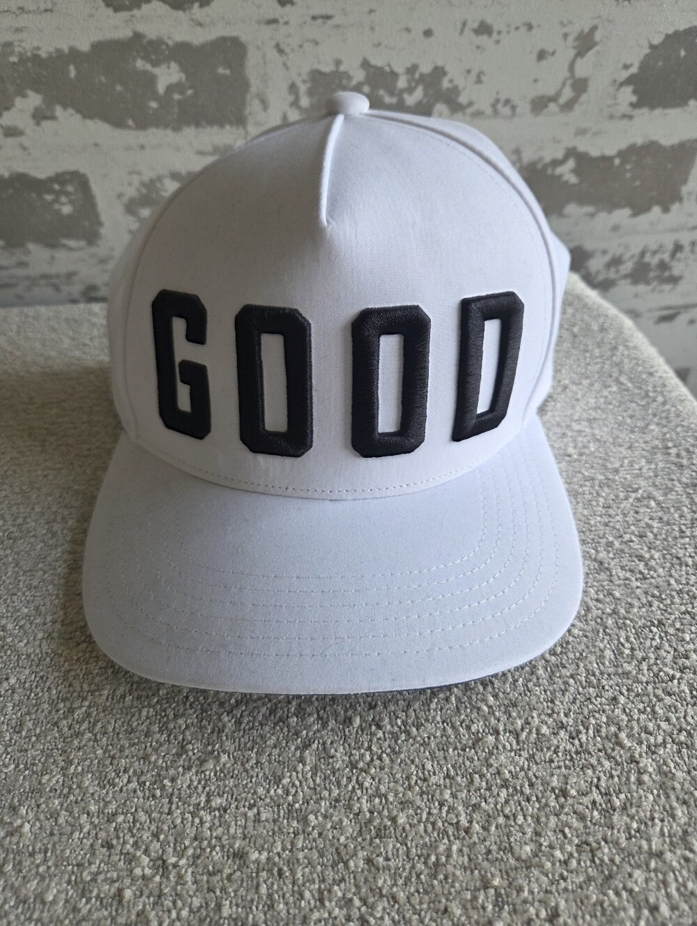Good Good Golf Team GOOD Varsity Snapback Hat White Black Cap